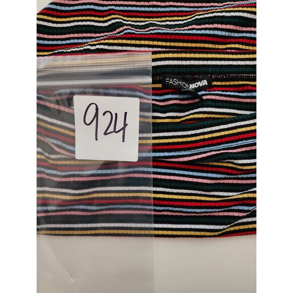 Fashion Nova Women's Striped Form Fitting Knit Pencil Skirt Size M - Picture 5 of 5